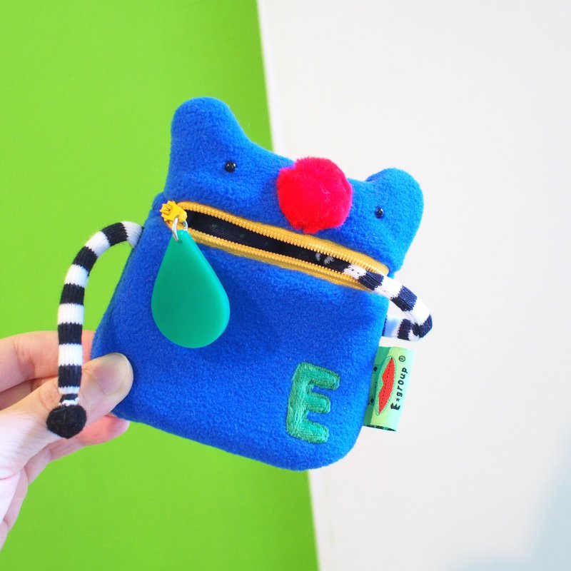 E*group 口水零钱包加手红鼻熊 宝蓝色 灰色 咖啡色 - 零钱包 - 其他材质 蓝色