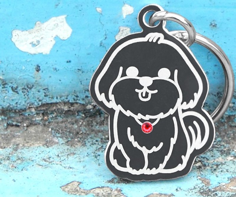 【西施犬】‘狗狗形状’专属-定制名牌（6色钻）◆可爱x防走失◆ - 项圈/牵绳 - 其他金属 