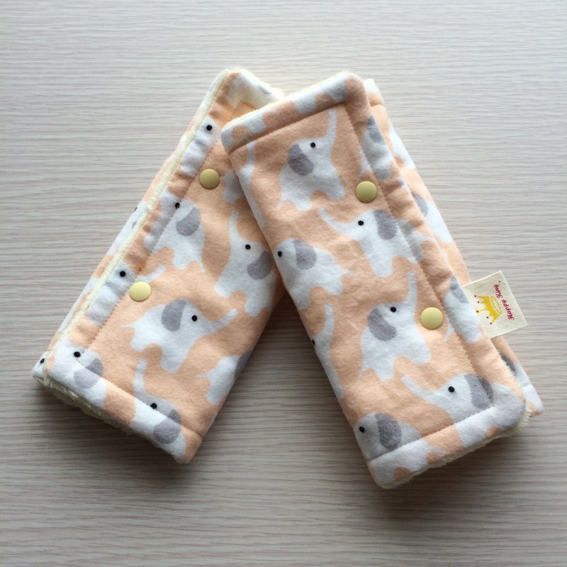 Happy King 可爱大象 背巾 口水巾  有机棉法兰绒布  手工限量 - 围嘴/口水巾 - 棉．麻 多色