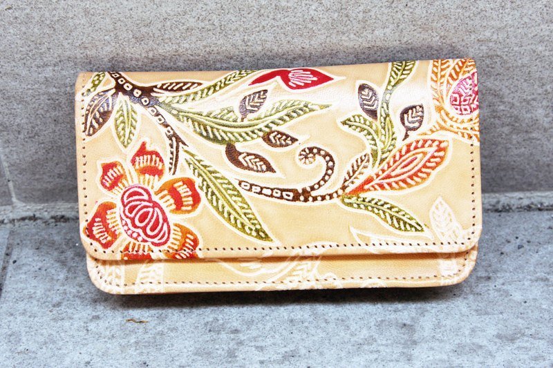 山羊皮长夹＿花 - 皮夹/钱包 - 真皮 