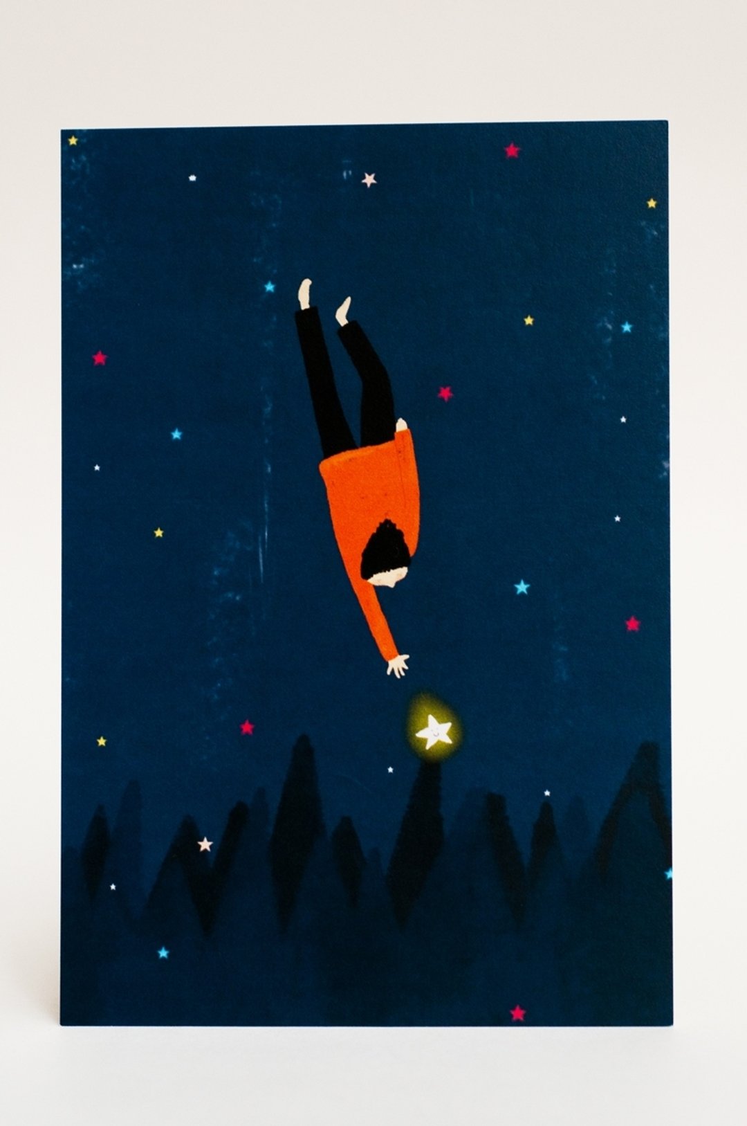 插画明信片 / 啊，是流星 快抓住 - 卡片/明信片 - 纸 蓝色