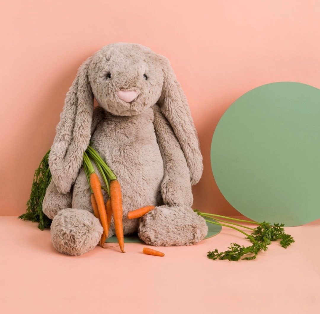 Bashful Beige Bunny Large 拿铁灰兔 36cm - 玩偶/公仔 - 聚酯纤维 灰色