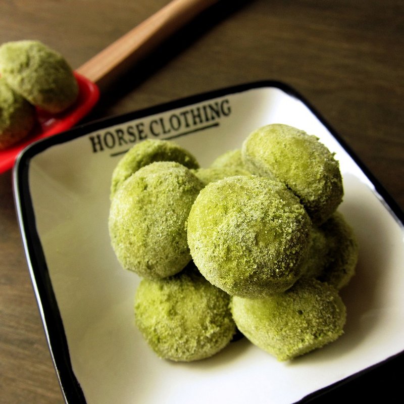 抹茶小丸子 -  2 小桶  (盒) - 手工饼干 - 新鲜食材 绿色