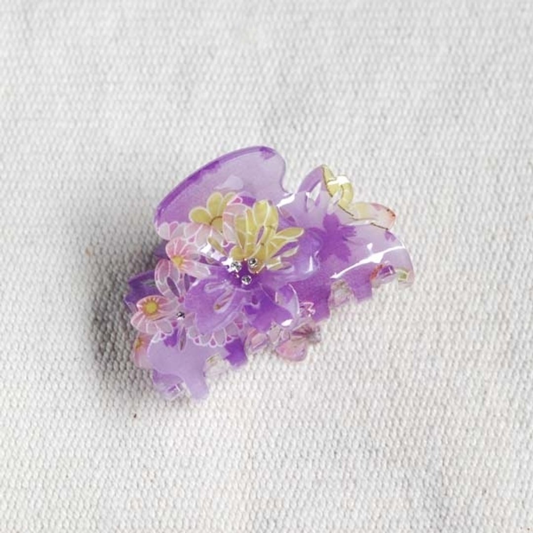 千樱花火,双立樱,7cm鲨鱼夹,抓夹-紫 - 发饰 - 压克力 紫色