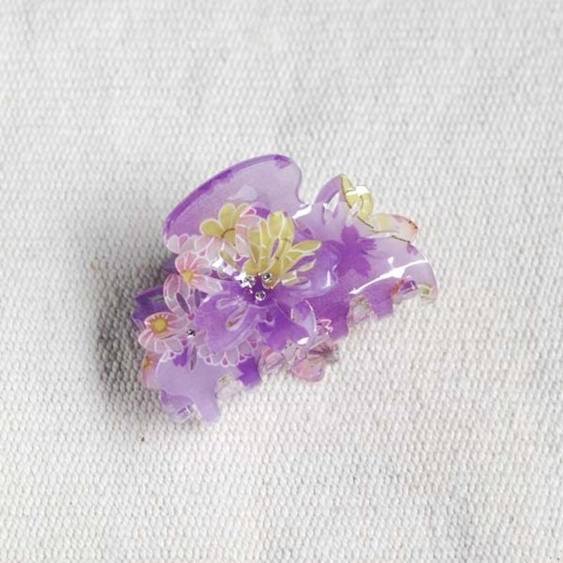 千樱花火,双立樱,7cm鲨鱼夹,抓夹-紫 - 发饰 - 压克力 紫色