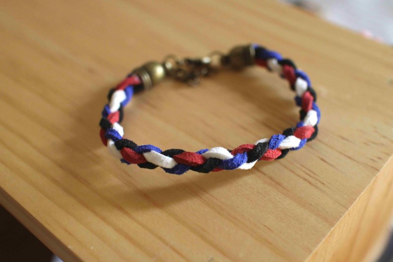 编织手环--麂皮手环/圆滚滚系列【意大利】 - 手链/手环 - 真皮 蓝色