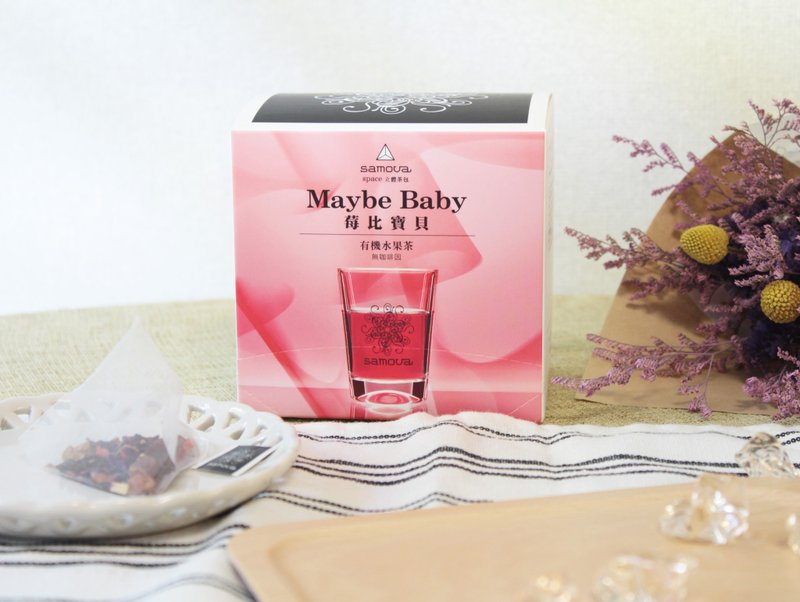 三角立体茶包 | 有机水果茶 ‘莓比宝贝’ - 综合草莓、凤梨、苹果、玫瑰等 浓郁水果酸甜滋味 | 无咖啡因茶 / 茶叶 （10包入） - 茶 - 新鲜食材 红色