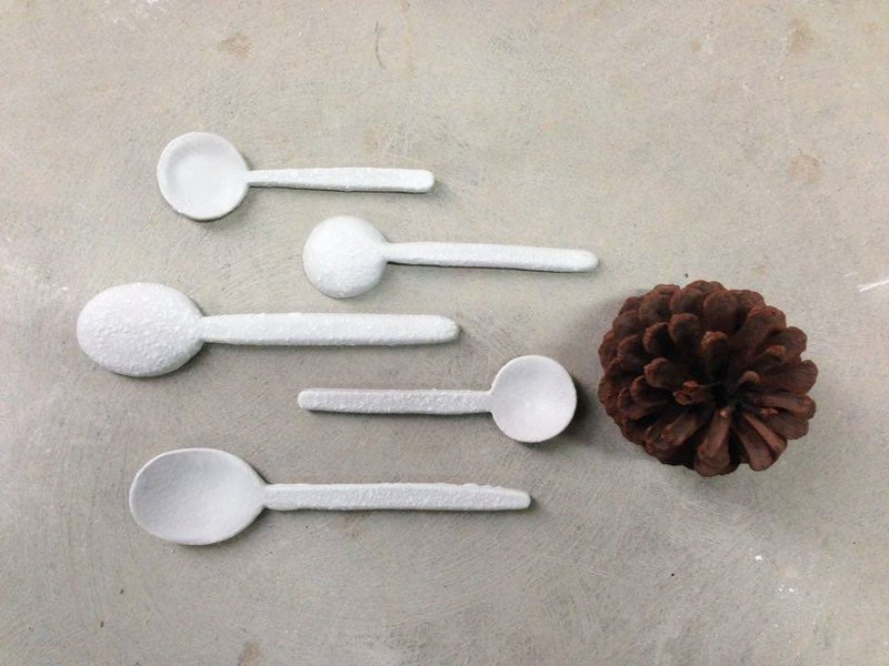雪饼系列长汤匙 搅拌棒 大/小 - 餐刀/叉/匙组合 - 纸 白色