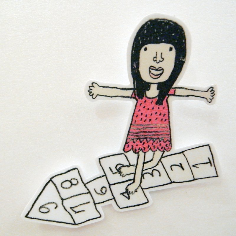 跳房子大贴纸 - 贴纸 - 纸 红色