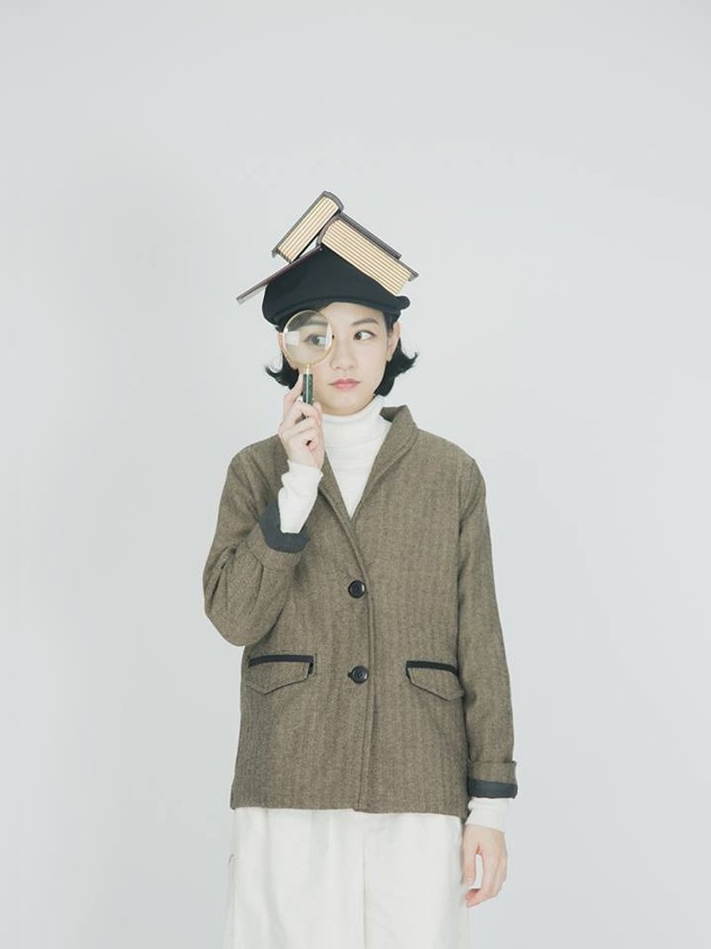 古典丝瓜领毛料外套 - 女装休闲/机能外套 - 其他材质 咖啡色