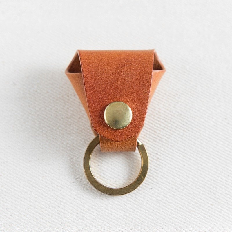 吉他拨片皮套 零钱钥匙圈(栗棕) - 钥匙链/钥匙包 - 真皮 咖啡色