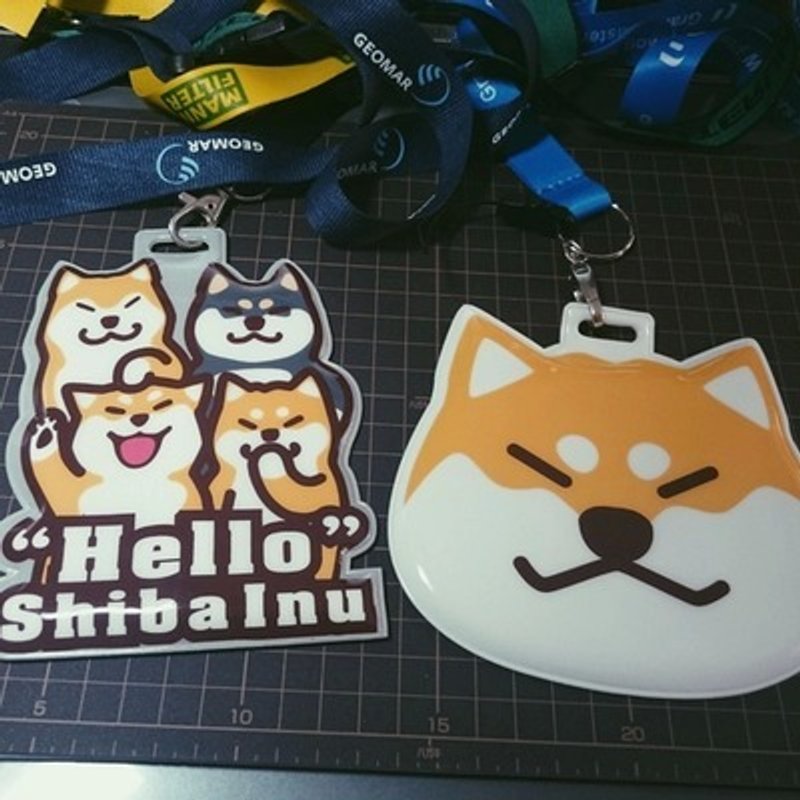 柴犬 PVC卡套/行李牌 - 行李吊牌 - 纸 灰色