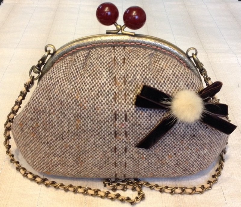 毛呢小姐与链条先生手提口金包、晚宴包 - 侧背包/斜挎包 - 其他材质 