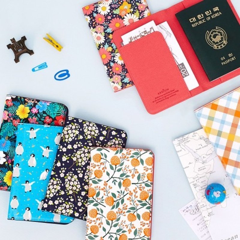 ARDIUM 花漾护照夹 - 护照夹/护照套 - 真皮 红色