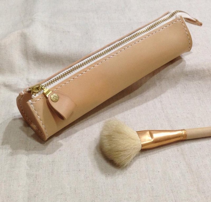 春日樱开•皮革笔袋 橡木白 定制刻字 - 铅笔盒/笔袋 - 真皮 白色