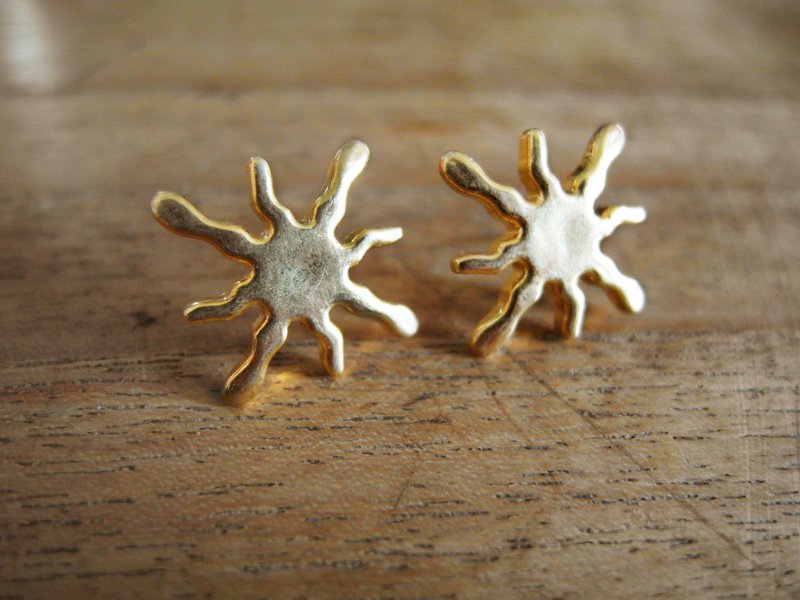 复时品【早期手工耳环：亮晶晶】 - 耳环/耳夹 - 其他材质 金色