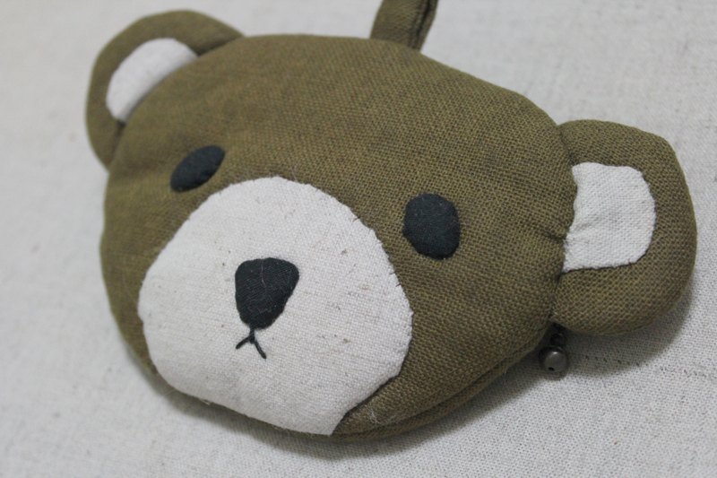 褐色零钱熊头包 - 零钱包 - 其他材质 咖啡色