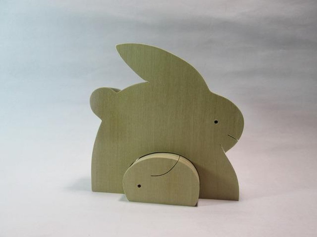 Child-rearing 12 Zodiac Parents and Children Rabbit Japan postage140 yen - 玩具/玩偶 - 木头 