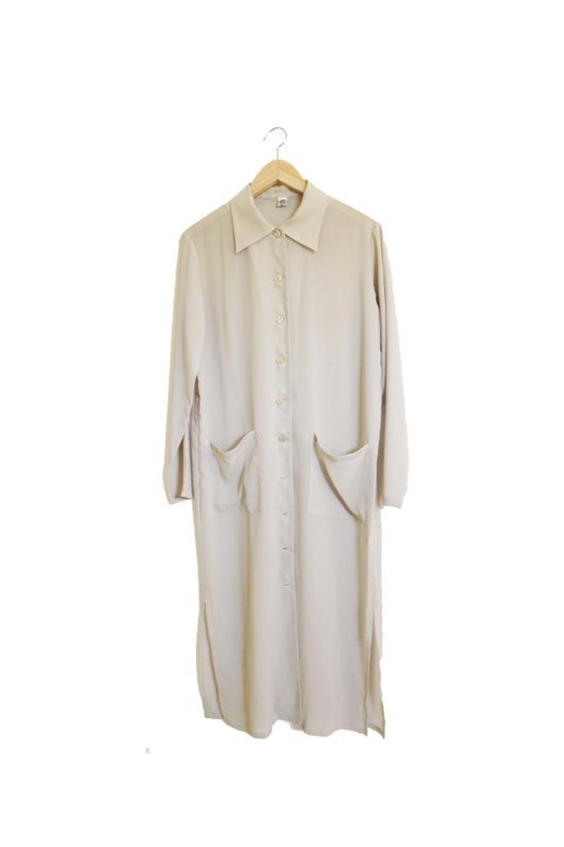 【Wahr】米灰长板罩衫外套 - 背带裤/连体裤 - 其他材质 白色