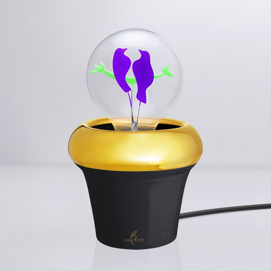 盆栽小夜灯 - 礼品套装 (含1 个Edison-Style 爱迪生灯泡) - 灯具/灯饰 - 其他材质 白色