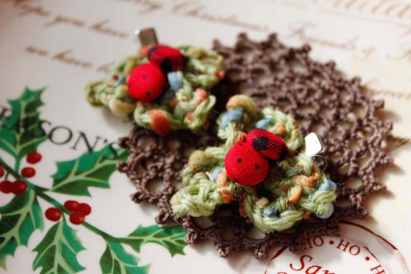 圣诞礼物。Q版冬青迷你夹 - 发饰 - 其他材质 多色