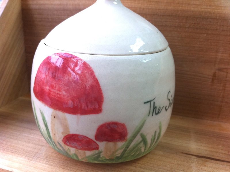 陶瓷蘑菇小瓶 - 收纳用品 - 其他材质 红色