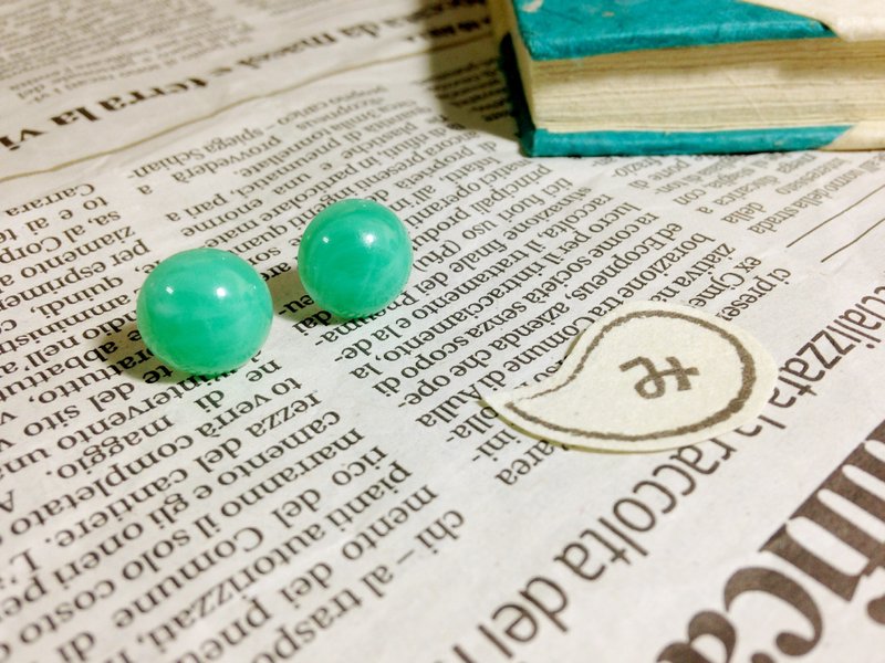 【 耳环 】小湖妹妹的秘密*可改夹式 - 耳环/耳夹 - 塑料 绿色