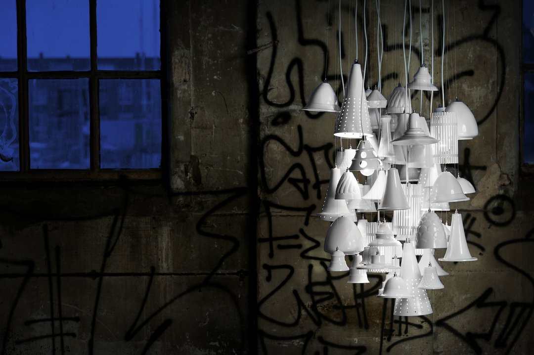 荷兰Leitmotiv 白色混装形状大吊灯 Leitmotiv Pendant Lamp Melange Grande White - 灯具/灯饰 - 其他金属 白色