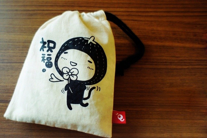 毛毛虫│祝福 -棉胚布束口袋 - 其他 - 棉．麻 
