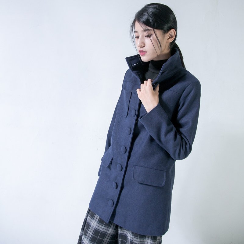 Noble 英式贵族羊毛外套_5AF205_藏青 - 女装休闲/机能外套 - 羊毛 蓝色