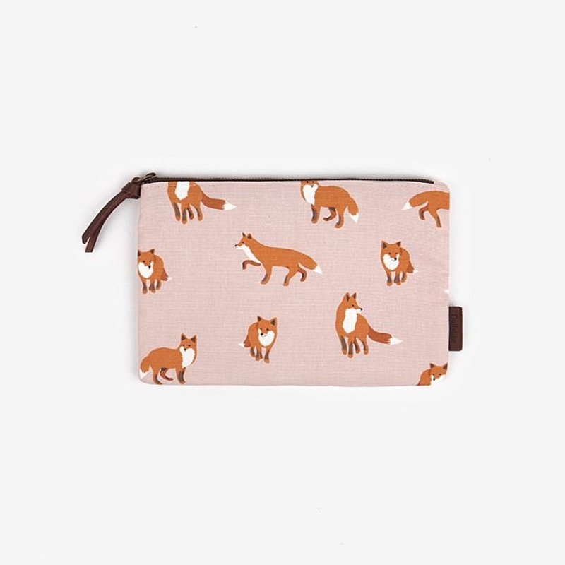 Dailylike 北欧风布柄万用包-06 狐狸,E2D36069 - 化妆包/杂物包 - 其他材质 粉红色