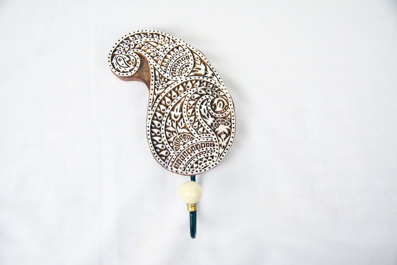 木刻印变形虫挂钩＿公平贸易 - 摆饰 - 木头 咖啡色