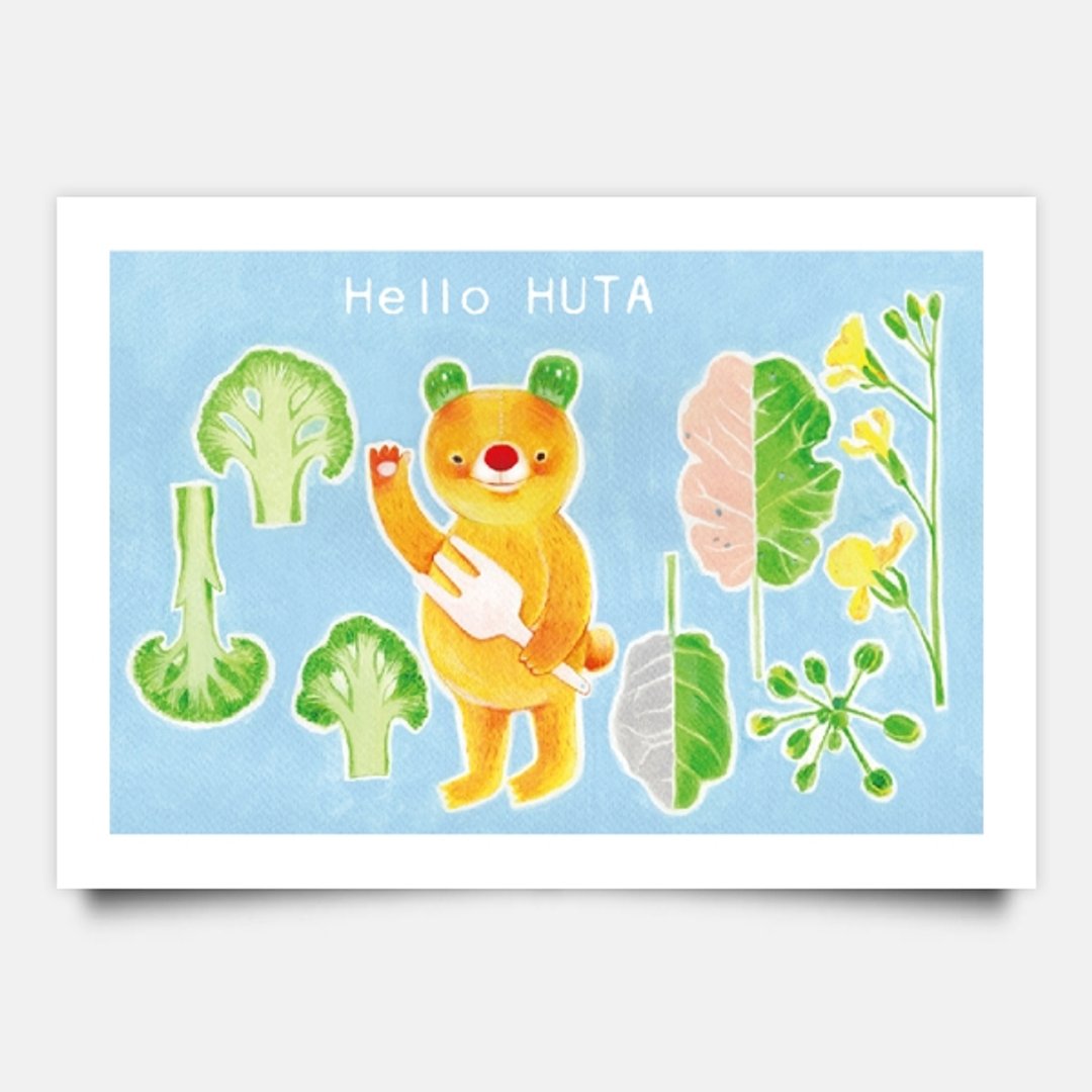 hello HUTA小熊 /明信片 - 卡片/明信片 - 纸 蓝色