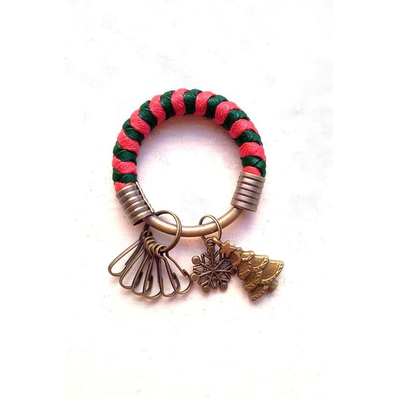 纯手工编织钥匙圈 (耶诞限定●手工编织)  - 钥匙链/钥匙包 - 其他金属 红色