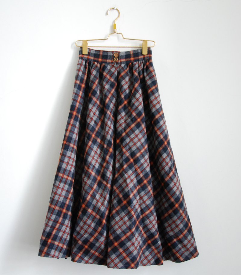 格纹古着毛料裙 - 裙子 - 其他材质 