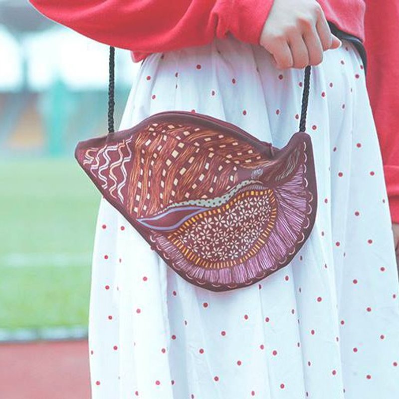 贝壳 大头袋 - 侧背包/斜挎包 - 其他材质 红色