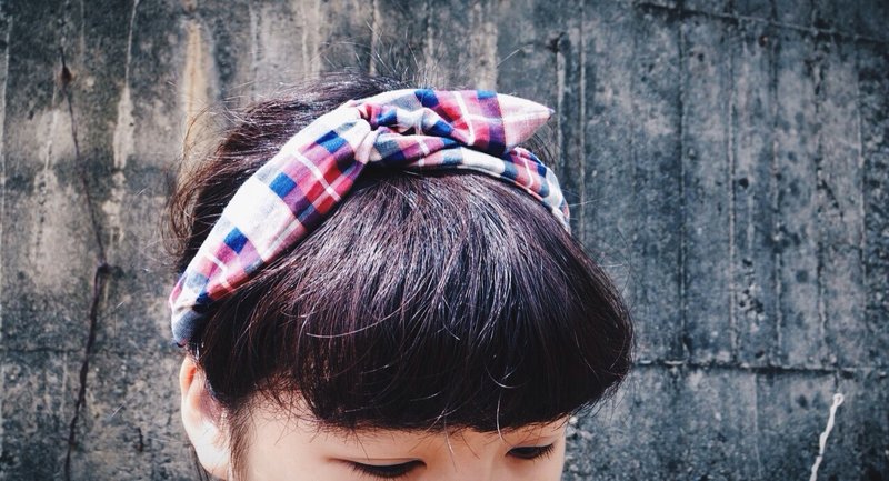 [CURLY CURLY] 格子系列/手工发带hair band - 发饰 - 其他材质 多色