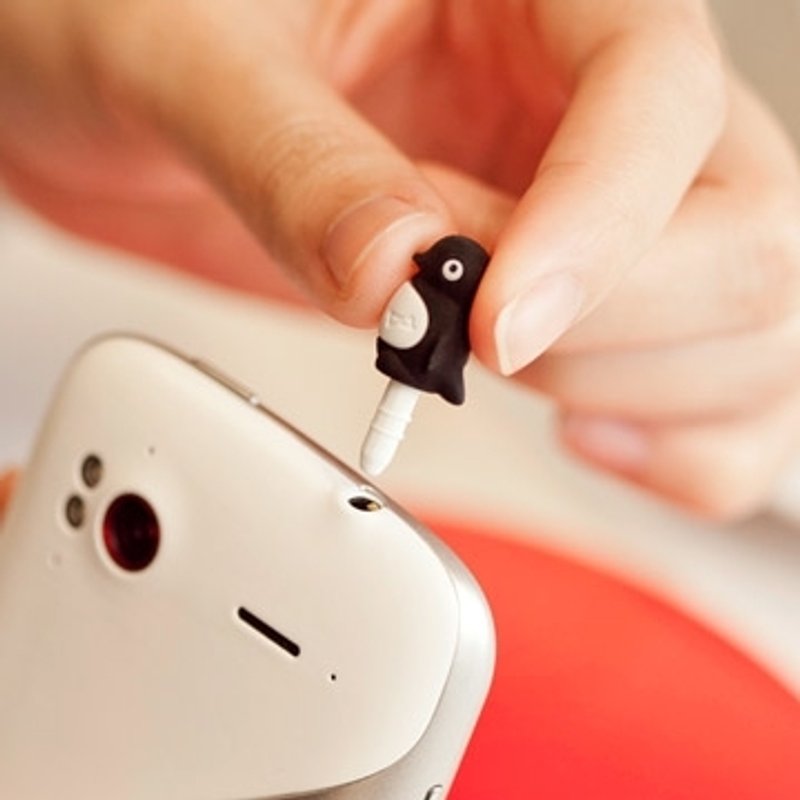 Penguin Ear Cap 企鹅防尘耳机塞 - 手机座/防尘塞 - 硅胶 黑色