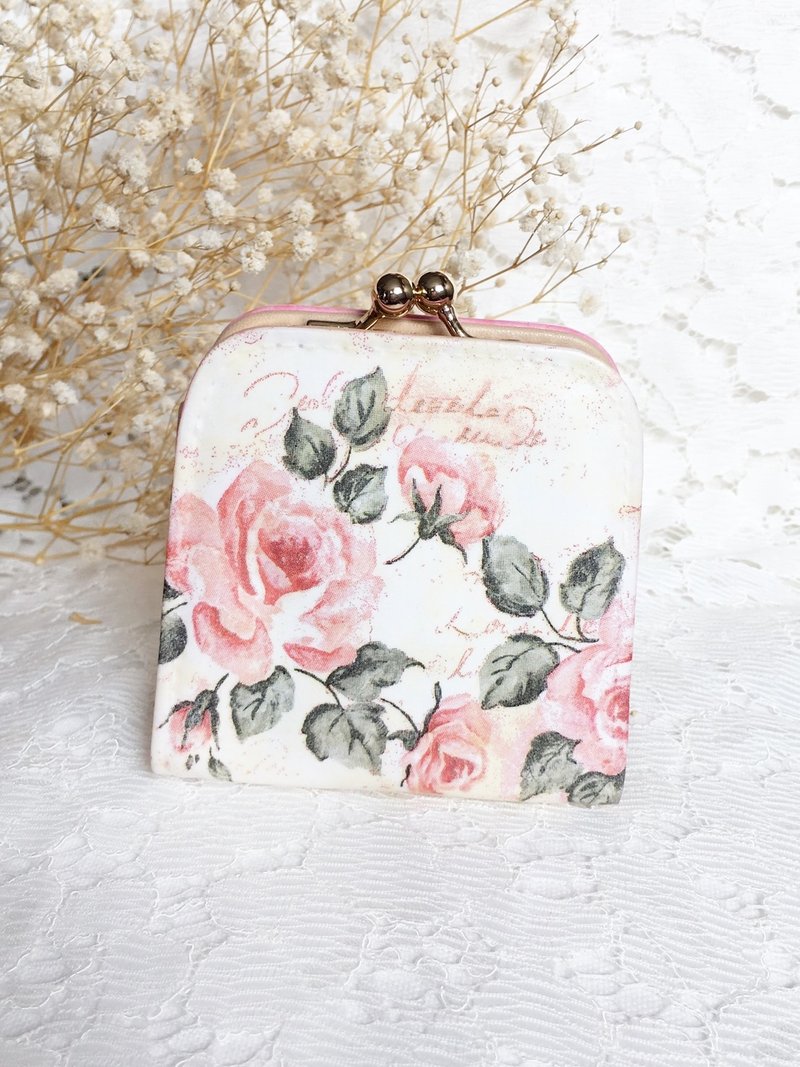 手工情人礼物- 0918口金零钱包 - 零钱包 - 真皮 粉红色