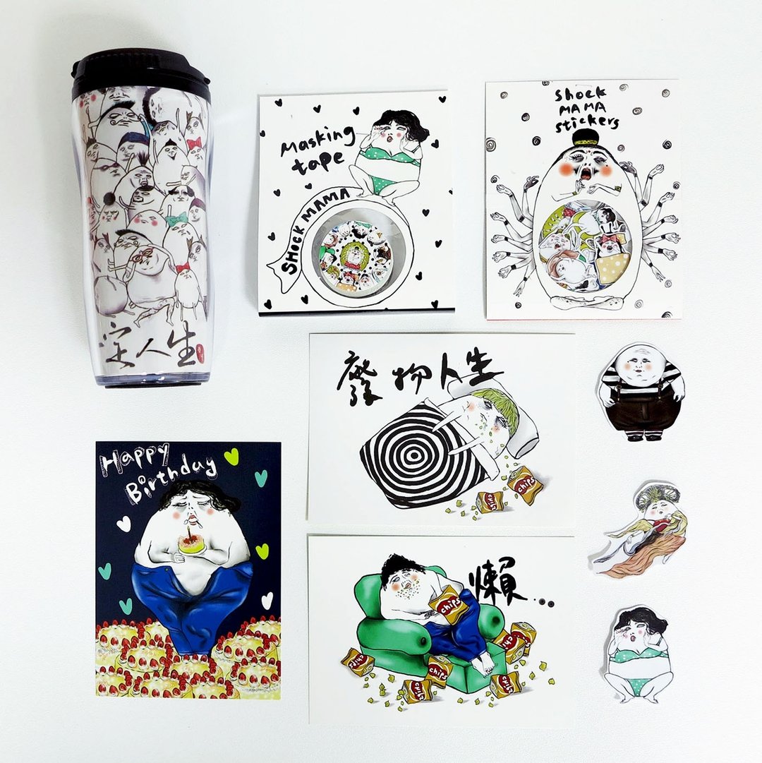 刚刚好运福袋：Shock MAMA - 卡片/明信片 - 纸 白色