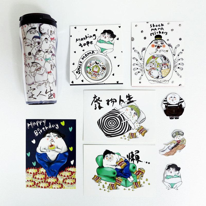 刚刚好运福袋：Shock MAMA - 卡片/明信片 - 纸 白色