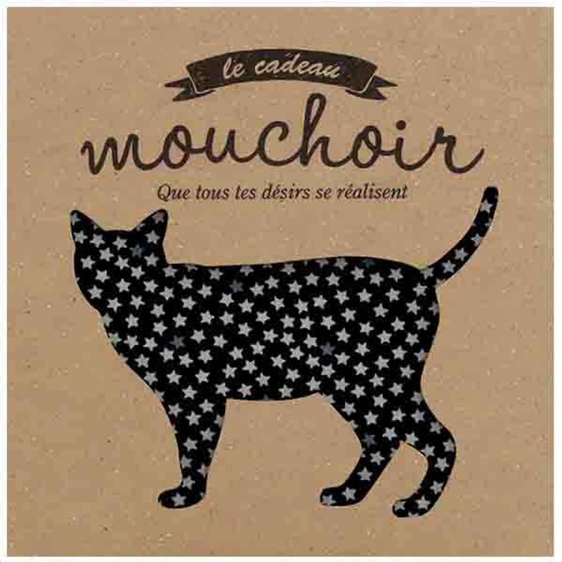 日本【LABCLIP】Gift handkerchief 手帕 / 星星猫咪 - 其他 - 棉．麻 黑色