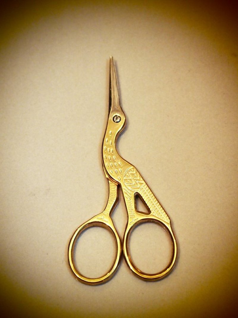 zakka vintage Tailleur复古手工剪刀 手作杂货 小金鹤 - 其他 - 其他金属 黄色