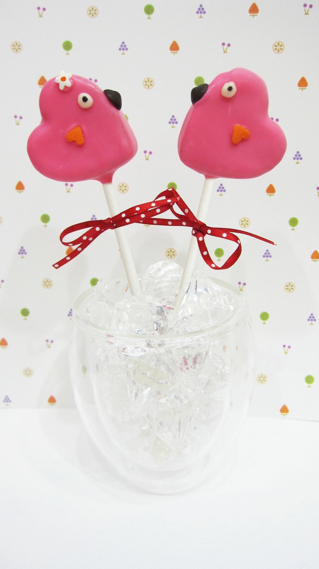 情人节 爱之鸟巧克力棒棒糖蛋糕Cake Pop 六入 - 零食/点心 - 新鲜食材 粉红色