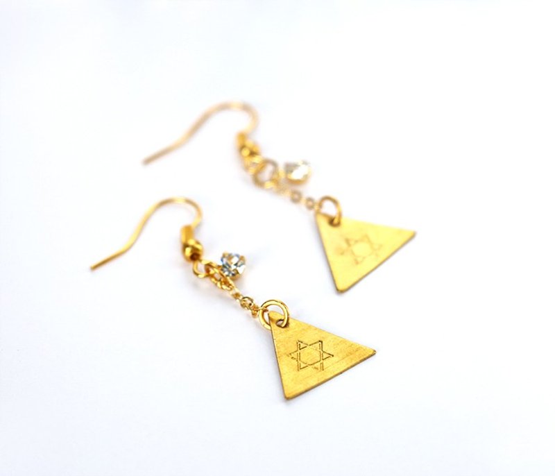 吊坠免费手敲图 黄铜耳环-六角星 极简几何. 个性化. 情人节礼物. 生日礼物. 纪念日 - 耳环/耳夹 - 其他金属 