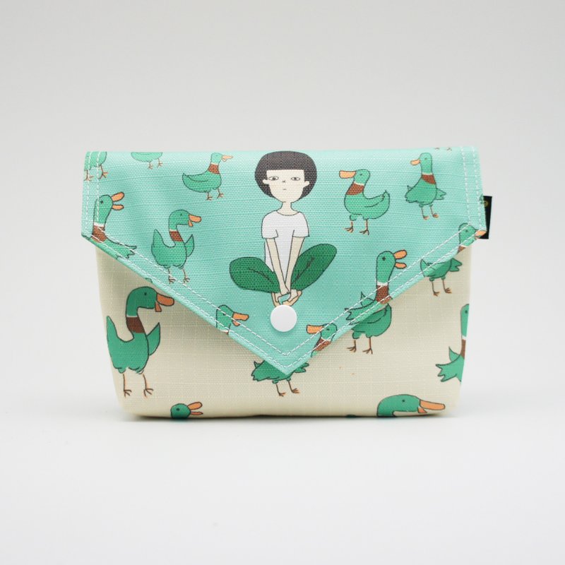 BLR 手工 印花 一天一怪兽 联名款 绿雁鸭 BB BAG 肩背包 - 侧背包/斜挎包 - 其他材质 绿色