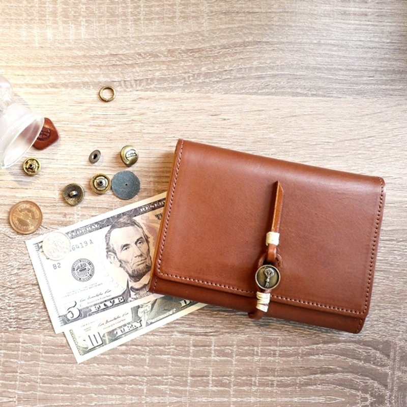 日本制真皮手工皮夹 绝版品优惠 仅剩蓝色 Made in Japan by CLEDRAN - 皮夹/钱包 - 真皮 咖啡色