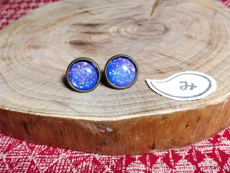 耳环｜荻野小姐的秘密（夹式） - 耳环/耳夹 - 其他金属 蓝色