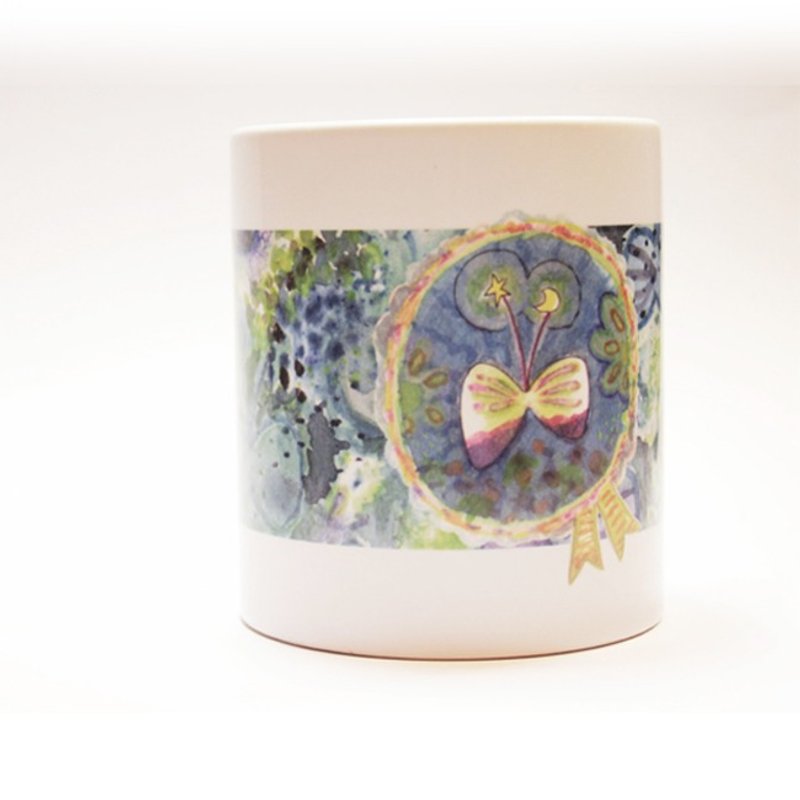 夜晚12点的蝴蝶马克杯／喝茶杯子 - 咖啡杯/马克杯 - 其他材质 蓝色