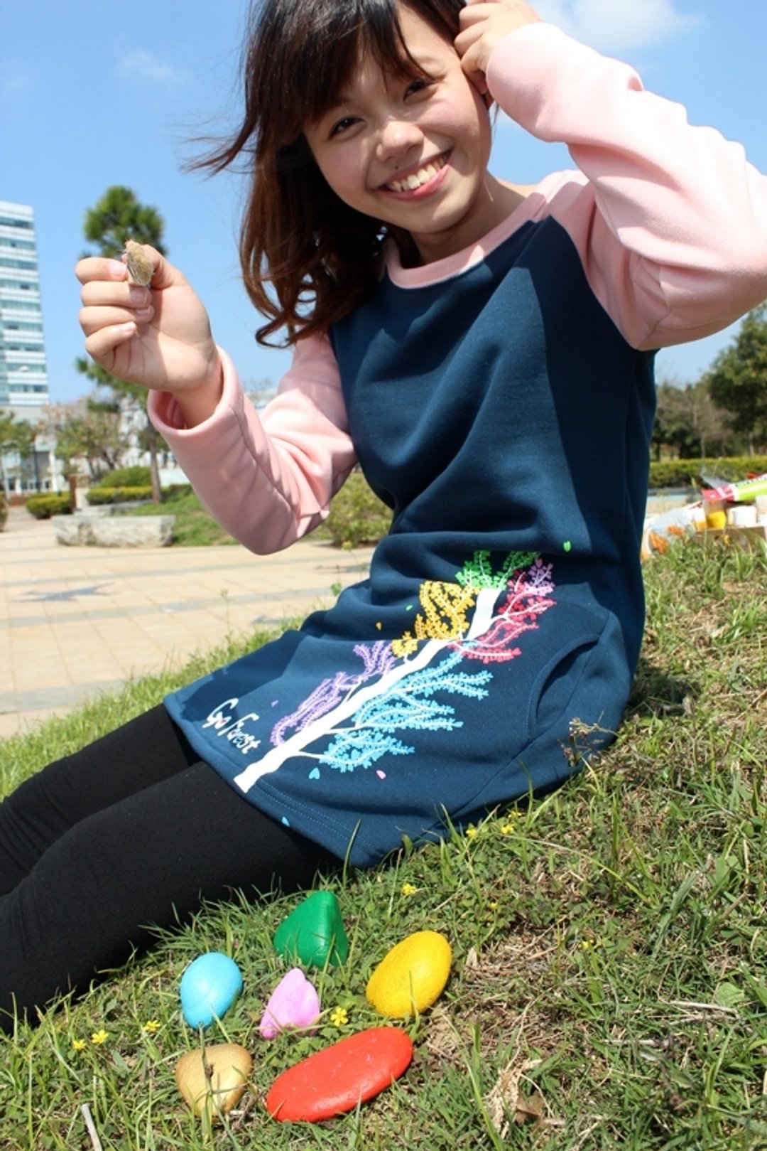 【冬季洋装】森林女孩 希望之树 一字领 长袖长版洋装 - 洋装/连衣裙 - 棉 